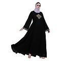 Emirates Umbrella abaya with embroidery work-Black